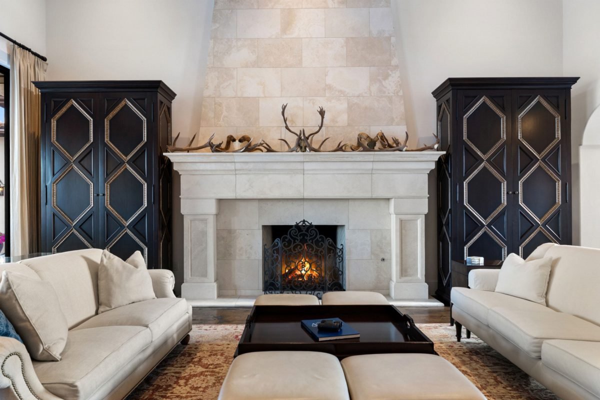 Ivory Stone and Dark Wood