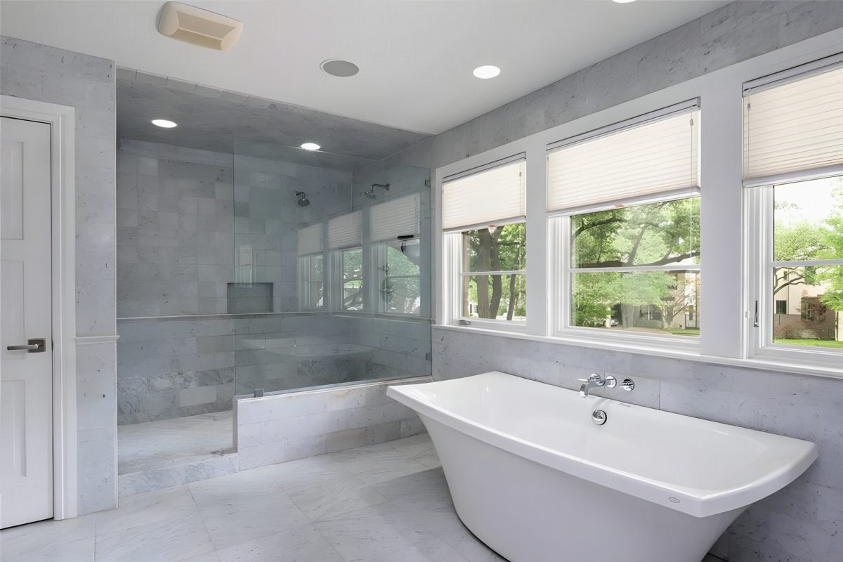 Marble Serenity with Frameless Glass