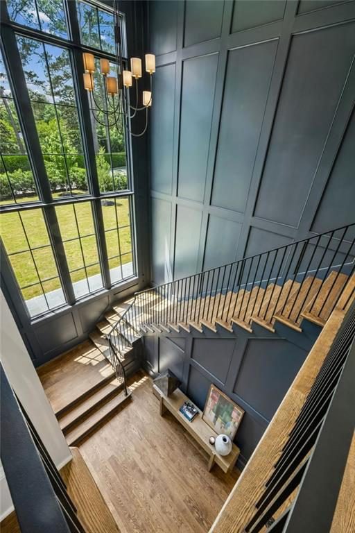 Slate Paneling with Oak Steps