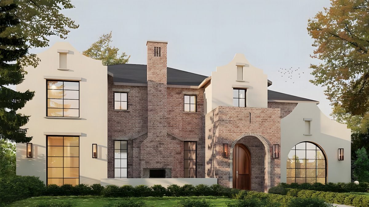 Weathered Brick and Cream Gables