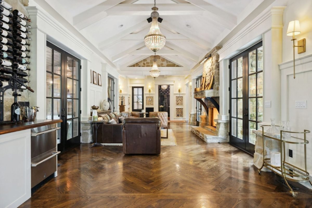 Herringbone Oak and Crystal Light